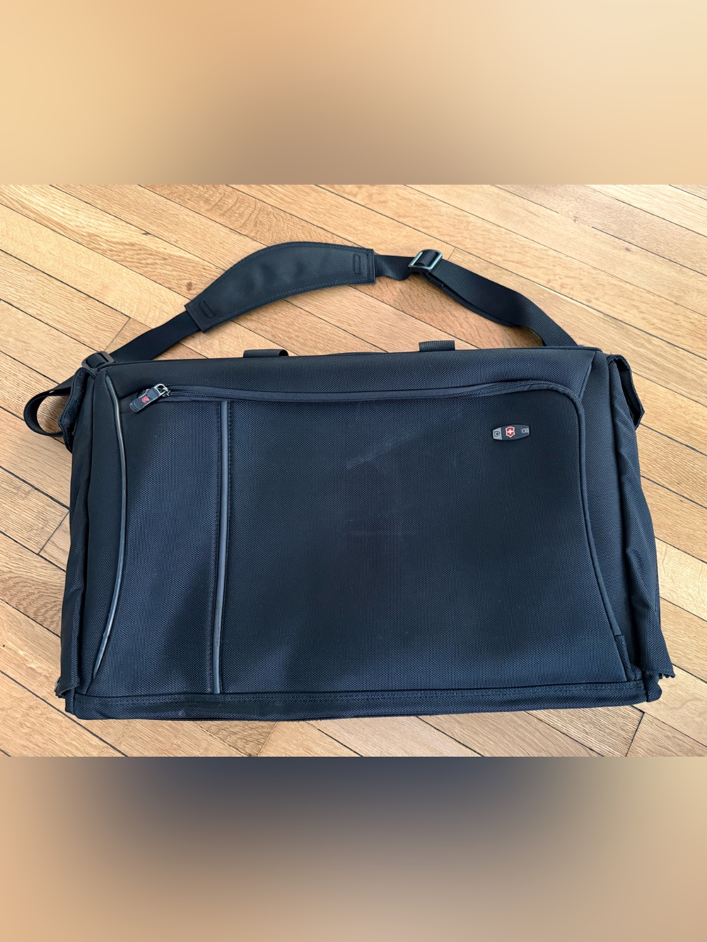 Victorinox Black Trifold Garment Bag with Trolley Sleeve